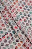 Multicolour Schiffli Circles Position Printed on Viscose Fabric