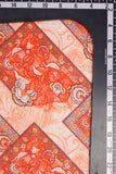 Vintage Red Floral Pattern Digitally Print on Halley Silk