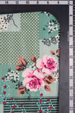 Vintage Green Floral Pattern Digitally Printed on Halley Silk