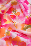 Abstract Floral Pattern Digitally Printed on Charmie Satin