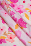 Quaint Pink Blooms Digitally Printed on Charmie Satin