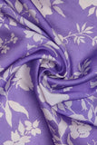 Purple Garlands Digitally Printed on Charmie Satin