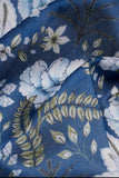 Blue Floral Pattern Digitally Printed on Kiana Silk
