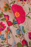 Exquisite Floral Fantasy Digitally Printed on Olive Jacquard