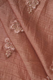Floral Embroidery on Rose Brown Alina Silk