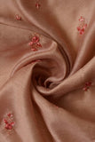 Floral Motifs Embroidered on Pale Pink Kiana Silk