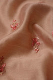 Floral Motifs Embroidered on Pale Pink Kiana Silk
