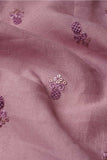 Lavender Floral Motif Embroidered on Carina Silk