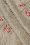 Floral Garlands Embroidered on Light Silver Alina Silk