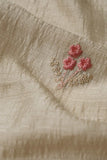 Floral Garlands Embroidered on Light Silver Alina Silk