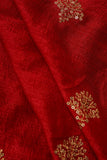 Golden Sequin Embroidery on Red Alina Silk