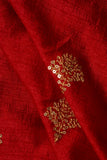 Golden Sequin Embroidery on Red Alina Silk
