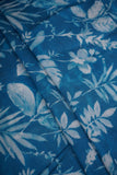 Wild Leaves Digitally Printed on Blue Kiana Silk