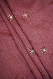 Floral Mirrorwork Embroidered on Rosy Brown Alina Silk