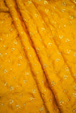 Floral Branchwork Embroidered on Mustard Yesha Silk
