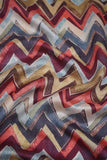 Multicolor Zigzag Pattern Digitally Printed on Yesha Silk - saraaha.com - Casual, Digital Print, dresses and more, Formal, gowns, Home decor, indo western, kurtas, Quirky, Shirts, SILK, skirts, Suits, tops, Yesha Silk