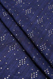 Golden Traditional Embellishment on Navy Blue Mia Silk