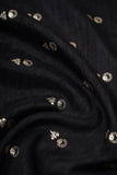 Screen Printing of Floral & Golden Motif Work on Black Colour Vaao Silk - saraaha.com - Dresses, Festive, Indo western Lehengas, Kurtas, Kurtis, Screen Print, SILK, Skirts, Suits, vaao silk