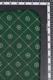 Floral Sequin Checks on Green Yesha Silk