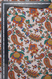 Orange and Purple Kalamkari Design Digitally Printed on Charmie Satin