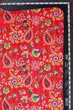 Red Paisley-Suzani Pattern Digitally Printed on Halley Silk
