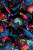 Multicolored Botanical Blooms Digitally Printed on Kiana Silk