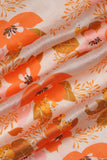 Vintage Peach Blossoms Digitally Printed on Kiana Silk