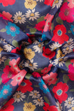Multicolored 3D Floral pattern Digitally Printed on Kiana Silk