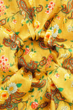 Brass Floral Chintz Pattern Digitally Printed on Halley Silk