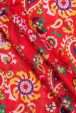 Red Paisley-Suzani Pattern Digitally Printed on Halley Silk