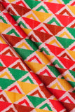 Vibrant Grunge Triangle Pattern Digitally Printed on Halley Silk