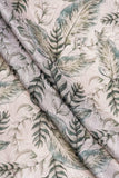 Green Tropical Leaves Pattern Digitally Printed on Kiana Silk