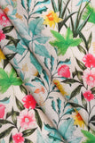 Watercolor Floral Seamless Pattern Digitally Printed on Kiana Silk