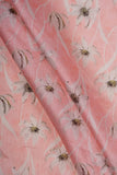 Pink and White Seamless Floral Pattern Digitally Printed on Kiana Silk