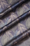 Grey Tropical Leaves Pattern Digitally Printed on Kiana Silk