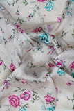 Gradient Blue and Purple Blossoms Digitally Printed on Ananya Silk