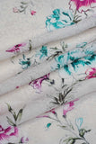 Gradient Blue and Purple Blossoms Digitally Printed on Ananya Silk