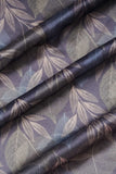 Grey Tropical Leaves Pattern Digitally Printed on Sylvie Silk