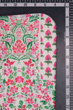 Pink Floral Garden Digitally Printed on Halley Silk