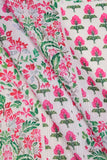 Pink Floral Garden Digitally Printed on Halley Silk
