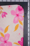 Quaint Pink Blooms Digitally Printed on Charmie Satin