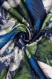 Dark Night Leaf Pattern Digitally Printed on Charmie Satin