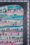 Watercolor Spread Tree Landscape Digitally Printed on Kiana Silk