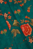 Pine Green Floral Pattern on Pihu Crepe