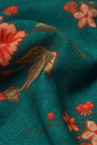 Pine Green Floral Pattern on Pihu Crepe