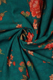 Pine Green Floral Pattern on Pihu Crepe