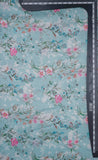 Floral Bouquets Digitally Printed on Sky Blue Kiana Silk