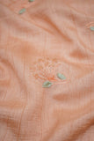 Floral Motifs Embroidered on Fawn Alina Silk
