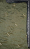 Sparkling Tree Pattern Embroidered on Green Alina Silk