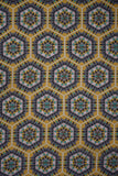 Yellow and Blue Hexagonal Pattern Digitally Printed on Nova Georgette - saraaha.com - Casual, Digital Print, Digital Prints, Dresses, Duppatas, Festive, Georgette, Home Decor, Indo western Lehengas, Kurtas, Kurtis, Nova Georgette, Sarees, Skirts, Suits